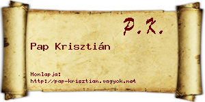 Pap Krisztián névjegykártya